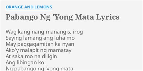 baccarat mong pabango lyrics|Pabango Ng Yong Mga Mata Chords .